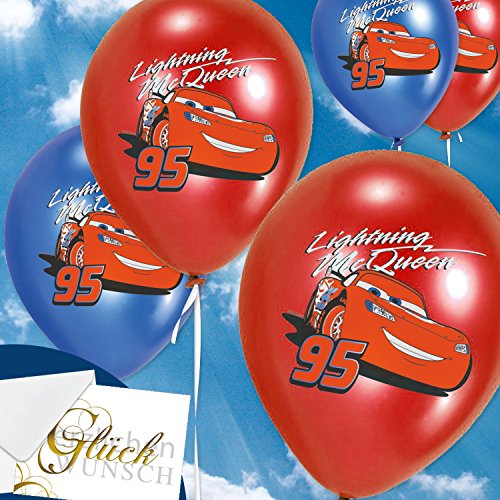 6 Rundballons Cars Ø 30cm + PORTOFREI mgl + Geschenkkartenset + Helium & Ballongas geeignet. High Quality Premium Ballons vom Luftballonprofi & deutschen Heliumballon Experten. Ideales Geschenk für Kinder und Ballon Deko zum Kindergeburtstag.
