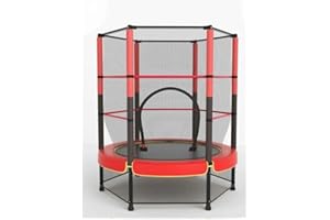 EIGFOH Cama Elástica Infantil, 140 cm, Capacidad 50 kg, Marco de Acero, Red de Seguridad, Multicolor