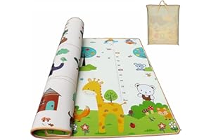 Gutsbox Tappeto Gioco Bambini 180x150, Pavimento Antitrauma Tappeto Giochi, Tappeto Bimbi Doppio Lato, Impermeabile Antiscivolo Atossico Tappeti Gioco Bambini
