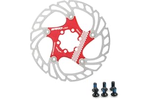 Yongness Disco de freno de bicicleta 160 mm 180 mm 203 mm disco de freno de bicicleta rotor de freno flotante adecuado para bicicletas de carretera, bicicletas de montaña, MTB, BMX (Rojo 160mm)