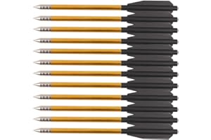 ANCLLO 6,25 cala aluminiowe bełty do kuszy Strzały do ​​precyzyjnej kuszy pistoletowej 50lb / 80lb, idealne do ćwiczenia celu strzeleckiego, małych polowań, opakowanie 12