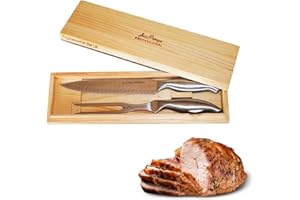 Jean-Patrique Carving Knife and Fork Set - Stainless Steel Meat Knife & Carving Fork Set with a Presentation Box