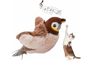 HOIDOKLY Interaktives Katzenspielzeug Selbstbeschäftigung, 2025 Neu Vogel Katzenspielzeug, Elektrisches Katzenspielzeug Vogel Flattern, Interactive Cat Toy, Flapping Bird Cat Toy (Spatz)