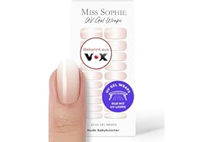 ‎MISS SOPHIE Original Miss Sophie UV Gel Nagelfolien Nude Babyboomer UV I 20 UV Gel Nagellack-Streifen mit Farbverlauf I Für Finger- & Fußnägel