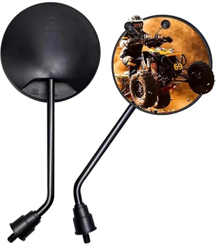 Paire De Rétroviseurs Latéraux Ronds Pour Moto - Universels, Réglables 360°, Fixation 8 Mm - Pour Guidon