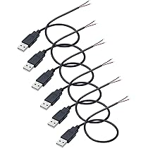 Noyito Cavi Di Prova Con Clip A Coccodrillo Da USB Femmina A Maschio - 2 Pezzi, 18 AWG, Rosso E Nero, 33 Cm, Max 5A Per Multimetro E Alimentazione - 4