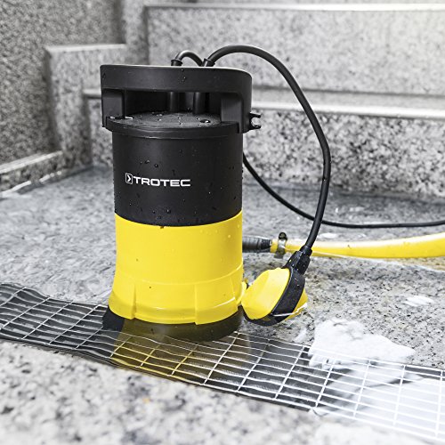 TROTEC TWP 4005 E Klarwasser Tauchpumpe flachsaugend, 400 Watt Leistung, bis zu 7.000 Liter Wasser (max. 7,5 m Tiefe), Fremdkörper bis 5 mm, Automatisches Ein- und Ausschalten dank des stufenlos einstellbaren Schwimmschalters - 8