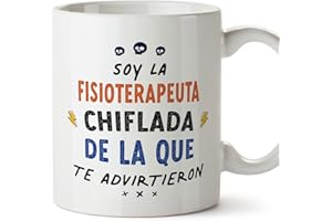MUGFFINS Tazas para FISIOTERAPEUTA mujer - En Español - Todos te advirtieron - 11 oz / 330 ml - Regalo original y divertido