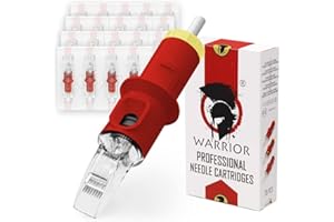 WARRIOR czerwone profesjonalne igły do ​​tatuażu sterylizowane gazem Eo Igła do tatuażu Big Magnum M1 20 szt. Stal chirurgiczna Jednorazowy makijaż permanentny(0.30mm-1009M1)