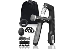 Omesiry Hand Grip Set de 5 Piezas de Antebrazo Ejercitar (10-100 KG) Fortalecedor de Antebrazo con Dispositivo de Entrenamiento de Conteo Inteligente,Ejercitador de Dedos y Pelota Antiestrés