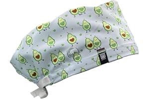 Weark Bonnet de santé pour homme et femme, infirmière dentaire, pédiatre, poils longs, avec boutons et sweat-shirt à l'avant (guacate)