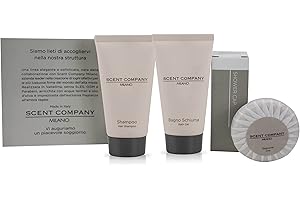 Present-More Amenities Kit Scent Company Milano - Toilettenartikel 15 Gäste für Hotels und B&B | Amenities Kit mit Duftnote Royal Amber