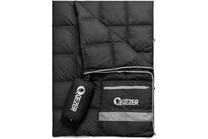 QEZER Down Camping Blanket,Ultralight and Warmer Blanket for Camping, Hiking, Hammocks,Travel, Indoors,Outdoor,Cars,Camper Van with 2 kinds of style for storage,can be used as square pillow or quilt