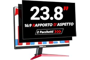 ZOEGAA Confezione da 2 Pellicole Privacy Monitor 23.8 Pollici per Computer 16:9 - Filtro Privacy Antiriflesso con Protezione Luce Blu per PC, Rimovibile a Doppia Faccia, Protezione Dati a 181°