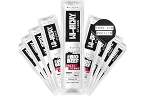 ‎WHACKY Whacky Bio Beef Sticks – Chili Vibes 9er Pack (9× 32g) Protein Snack aus Rindfleisch – Salami Sticks ohne Zucker – Low Carb, für Fitness, Keto, Outdoor & Unterwegs – Pikanter Chili Geschmack