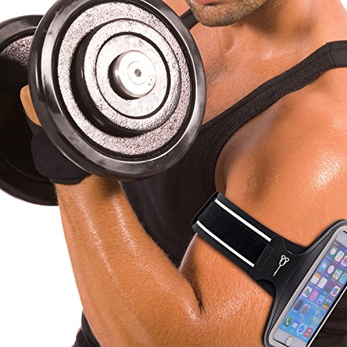 EOTW Fascia da Braccio Bracciale Sportiva per Smartphone Samsung Asus LG iPhone 6/6S Plus da Corsa Maratona Palestra Running Jogging (5,5 inch,Nero)