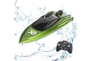 SAHGSA Mini RC Boot, Wiederaufladbare 2,4 GHz Rennboote Hochgeschwindigkeits Fernsteuerungsboot Kinder Erwachsene Sommer Speedboot Wasserspielzeug Pools, Seen, Teich