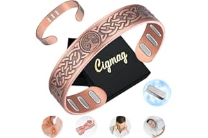 Cigmag Copper Magnetic Bracelet for Men, with Powerful 9X 5000 Gauss Magnets, Adjustable Solid Pure Copper (Sun Moon Life Tree)