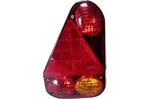 Aspock Piloto posterior triangular izquierdo para remolque. Medidas: 219x146mm. Funciones: posición, stop, dirección, triángulo reflectante y antiniebla (para remolque Comanche Sprint Motos y Quads)