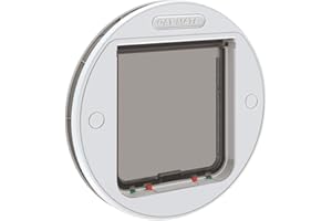 Cat Mate 4-Way-Locking Large Glass Fitting Cat Flap (357) - Secure Lockable Door for Large Cats and Small Dogs, for Single/Multiple Glazing, UPVC, Wooden and Wall, White