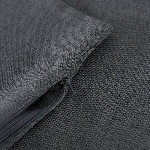 Deconovo 4er Pack Leinenkissenbezug Kissenhülle Kissenbezug 40×40 cm Dunkelgrau - 4