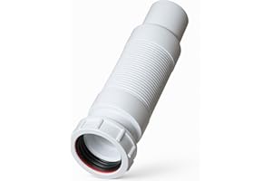 Hulthor Easy-Fit 40mm Flexible Waste Pipe – 1.1/2 Inch Bath & Sink Waste Connector, Compression - Spigot End, Flexible Shower Waste Connection