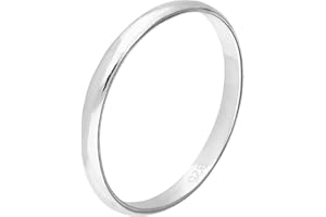 JEWELLERYBOX Sterling Silver 2mm Simple Wedding Band Ring | Sizes L - U