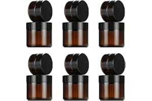 Saijer Tarros De Cristal De Ámbar,12 Piezas Tarro De Cristal Marrón Vacía Crema Tarro Rellenables Botella De Pot Recipiente con Tapa para Facial Loción Aromaterapia Aceites Esencial(30 ml/10 ml)
