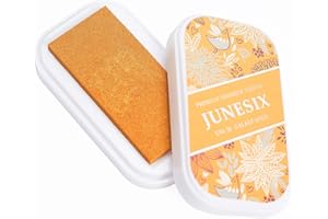 FATIYA Tampon encreur à pigment métallique, lavable, tampons encreurs, tampons encreurs pour scrapbooking, loisirs créatifs, tampons encreurs pour tampons en caoutchouc, 9,4 x 5,3 cm