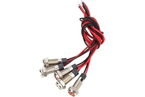 Walfront 5 Pcs Led Panneau Indicateur Lampe Etanche Métal Avertissement Lumière IP66 6mm LED Lampe avec Fil 1NO(DC12~24V)