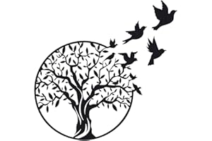 Pduoduo Tree Life Metal Wall Art,Tree of Life Metal Wall Hanging Decor, for Gift Present Indoor Outdoor Garden Home Bedroom Living Room Decorations(19.2inch)