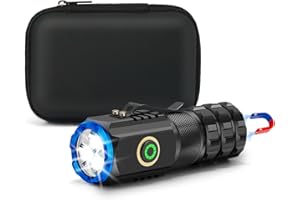 CARPESUN Mini LED Taschenlampe Extrem Hell USB Aufladbar, 6 Lichtmodi Taschenlampe Klein mit Magnet und Seitliche Clip, Kleine Taschenlampe Batteriebetrieben für Camping Wandern Outdoor Notfäll