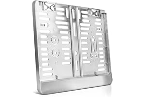schildEVO Kennzeichenhalter | 250 x 200 mm | Chrom Look mattiert | Motorrad | Roller Quad Anhänger LKW SUV | Silber | DHL-Versand