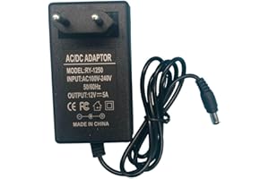 Lelukee Ładowarka 12 V do zabawek elektrycznych dla dzieci, zasilacz sieciowy, kabel ładujący, ładowarka 12 V, 5 A, do samochodów elektrycznych, karuzeli, elektrycznej pozytywki