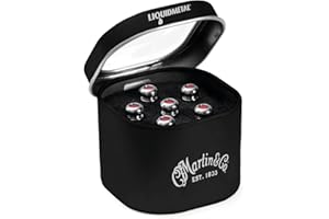 C.F Martin Bridge Pins - Liquid Metal - Chrome/Red Inlay - 6 Tin