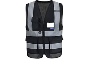 AYKRM 21 Farben Sicherheitsweste Warnweste Reflektierendes WarnschutzWeste Warnweste mit Reflektorstreifen mit Reißverschluss und Taschen Arbeitsweste