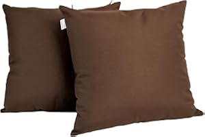 DiseLio 2 Fundas de Cojín Algodón 45 x 45 cm Color Marrón Oscuro, Hecho en España. Cojines Decorativos Color Liso para decoración de la casa (L-C-45x45 Marrón Os)