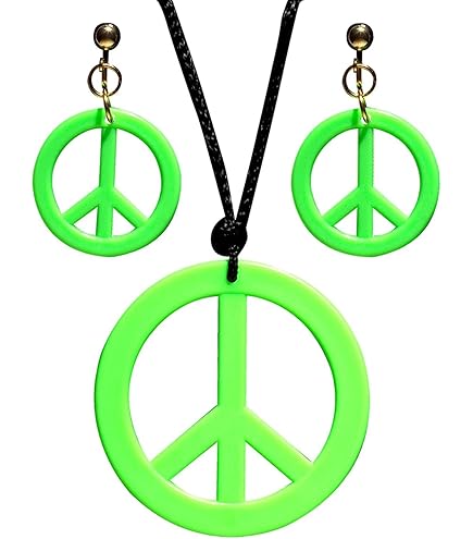 WIDMANN Orecchini Giallo Fluo Per Adulto - Clip-on In Plastica, Diametro 4,5 Cm, Stile Anni '80 - 5
