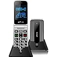 artfone F30 4G SIM-Free & Unlocked Mobile Phones, Flip Phone, Basic Big Button Mobile Phones for Elderly with 2.4" Display, SOS Button, Talking Numbers, Time Reporting, USB-C, Torch, Charging Dock