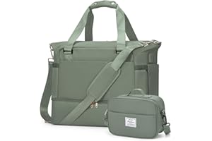 WINSPANSY Borsa da Viaggio Donna,Grande Capacità Borsone Palestra Sportiva con Tasca Bagnata,Impermeabile Gym Bag con Scomparto Scarpe,Travel Bag Duffel per Sport con Porta di Ricarica USB Verde Scuro