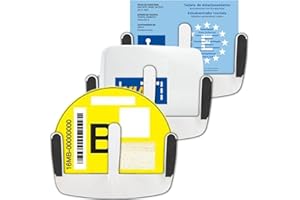 BLAUBODY Soporte Telepeaje Via T x3 Tarjeta Minusvalidos Coche Pegatinas Resistente Soporte Distintivo Ambiental DGT Coche - Portadocumentos Coche Funda Soporte Itv - Accesorios Coche Interior - Gadgets Coche
