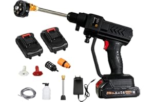 Shkalacar bezprzewodowa myjka ciśnieniowa 60 bar 300W myjka ciśnieniowa o wysokiej mocy z akumulatorem i dyszami 5w1 myjka ciśnieniowa bezprzewodowa do nawadniania czyszczenia samochodu podłogi