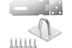 Aruicheng Door Padlock Hasp Heavy Duty Hasp and Staple 4.2 Inch Shed Lock Hasp with Screws Stainless Steel Gate Lock Shed Latch for Bedroom Door Patio Door Garden Gate