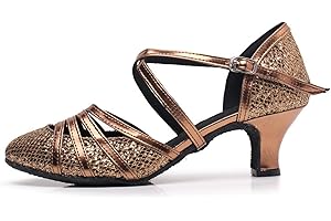 Rosefinch Scarpe da Ballo Salsa Latina Donna Punta Chiusa Moda Tango Cha-Cha Ballroom Performence Scarpe da Ballo Tacco 5/7cm 34-41 EU