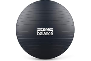 Core Balance Gym Ball- Palla da Palestra in Materiale Resistente- Esercizi Fitness Yoga Gravidanza -Anti Scoppio- Anti Scivolo- 55cm 65cm 75cm 85cm- Pompa rimozione Inclusi