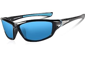Queshark Lunettes de Soleil Homme Sport Polarisées 100% anti UV400 Cadre Incassable