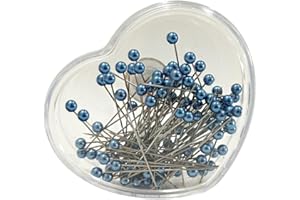 JYC CREATIVE 100 spilli da cucito, spille da cucito con testa rotonda, spille con testa a sfera colorate, spille per decorazioni, spille per cravatte, spille per matrimonio, blu -331