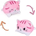 Thedttoy Reversible Cat Plush Cat Soft Toy Happy Sad Cat Emotion Kitten Double-Sided Flip Doll Show Your Mood Without Saying A Word Cute Small Stuffed Animal Birthday Presents for Kids Pink