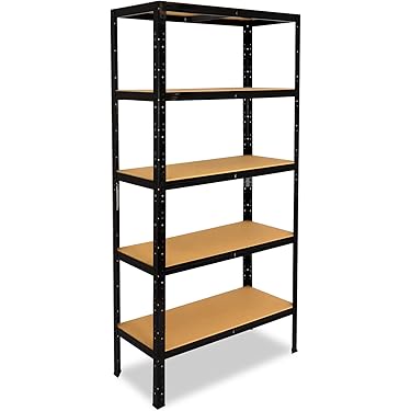 Kinzo Opbergrek - Stellingkast - 5 Legplanken - Heavy Duty - Max. 750 Kilo - Geen Schroeven - MDF