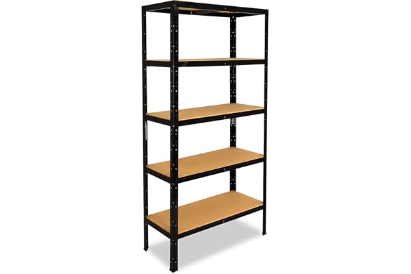 shelfplaza BLACK Hylla för tung last 180x70x50 cm i svart med 5 hyllplan och 175 kg bärförmåga per hyllplan.